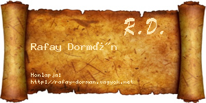 Rafay Dormán névjegykártya